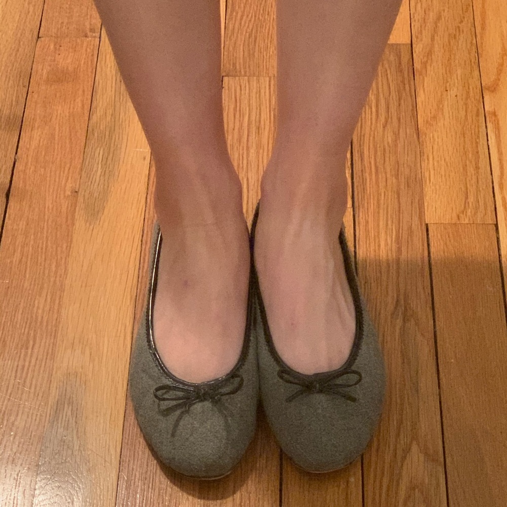 Scoop NYC Quilted Grey Wool Ballet Flats